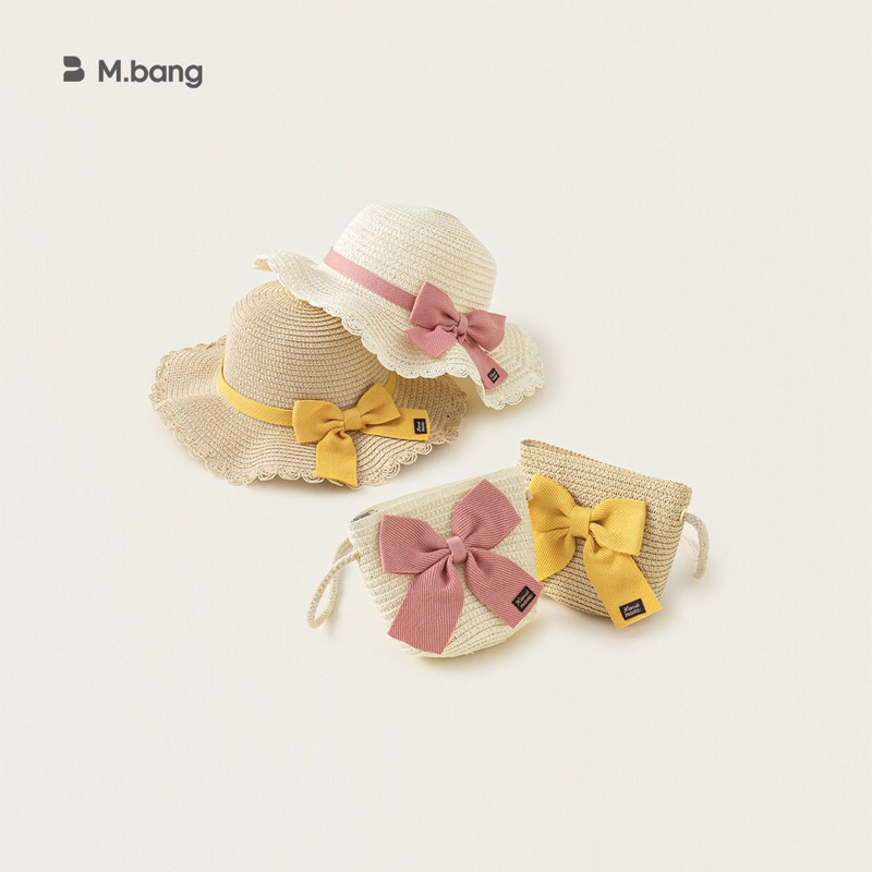 Set túi mũ cho bé gái Mbang màu vàng hồng xinh xắn