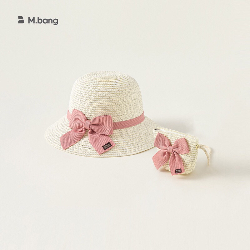 Set túi mũ cho bé gái Mbang màu vàng hồng xinh xắn