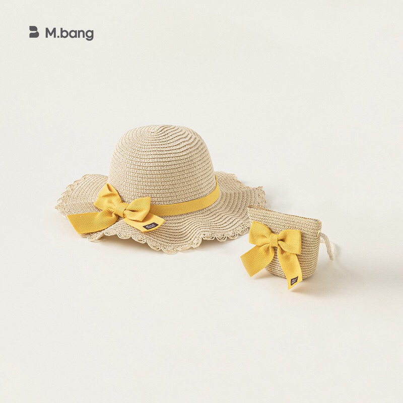 Set túi mũ cho bé gái Mbang màu vàng hồng xinh xắn