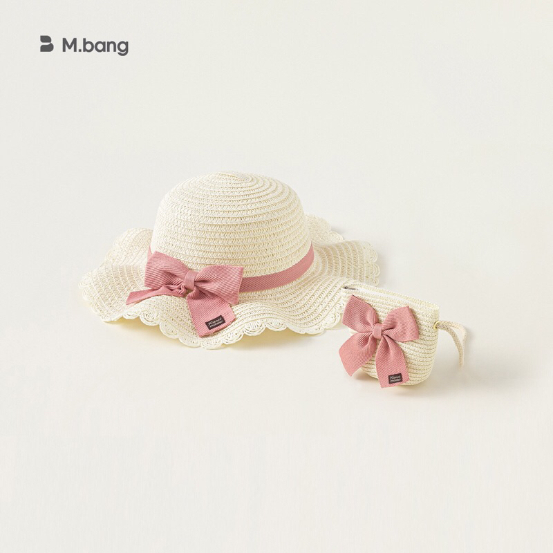 Set túi mũ cho bé gái Mbang màu vàng hồng xinh xắn