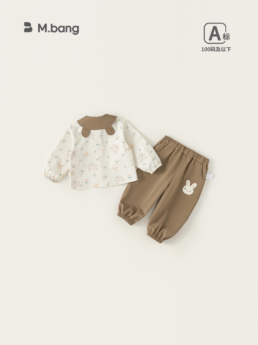 Set dài tay bé gái Mbang có cổ chất siêu nhẹ thoáng, Bộ quần áo dài tay thu đông cho bé gái Mbang hàng thiết kế xinh xắn