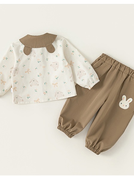 Set dài tay bé gái Mbang có cổ chất siêu nhẹ thoáng, Bộ quần áo dài tay thu đông cho bé gái Mbang hàng thiết kế xinh xắn