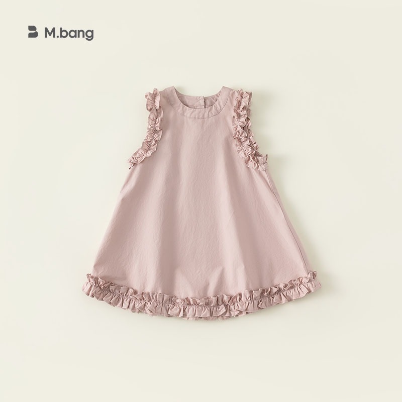 Váy bé gái tay bèo nhún vải siêu mát M.bang cho bé gái
