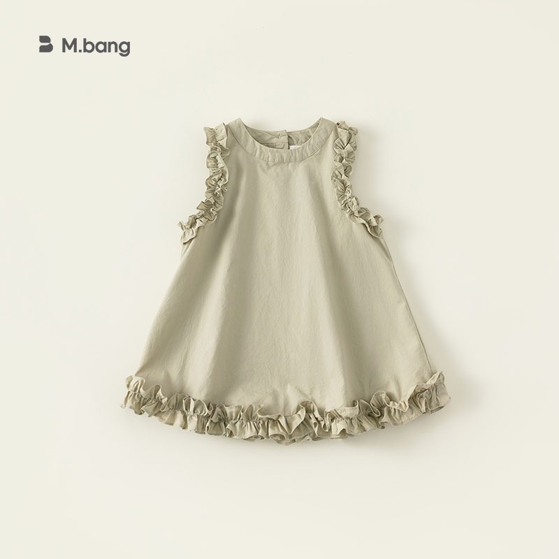 Váy bé gái tay bèo nhún vải siêu mát M.bang cho bé gái