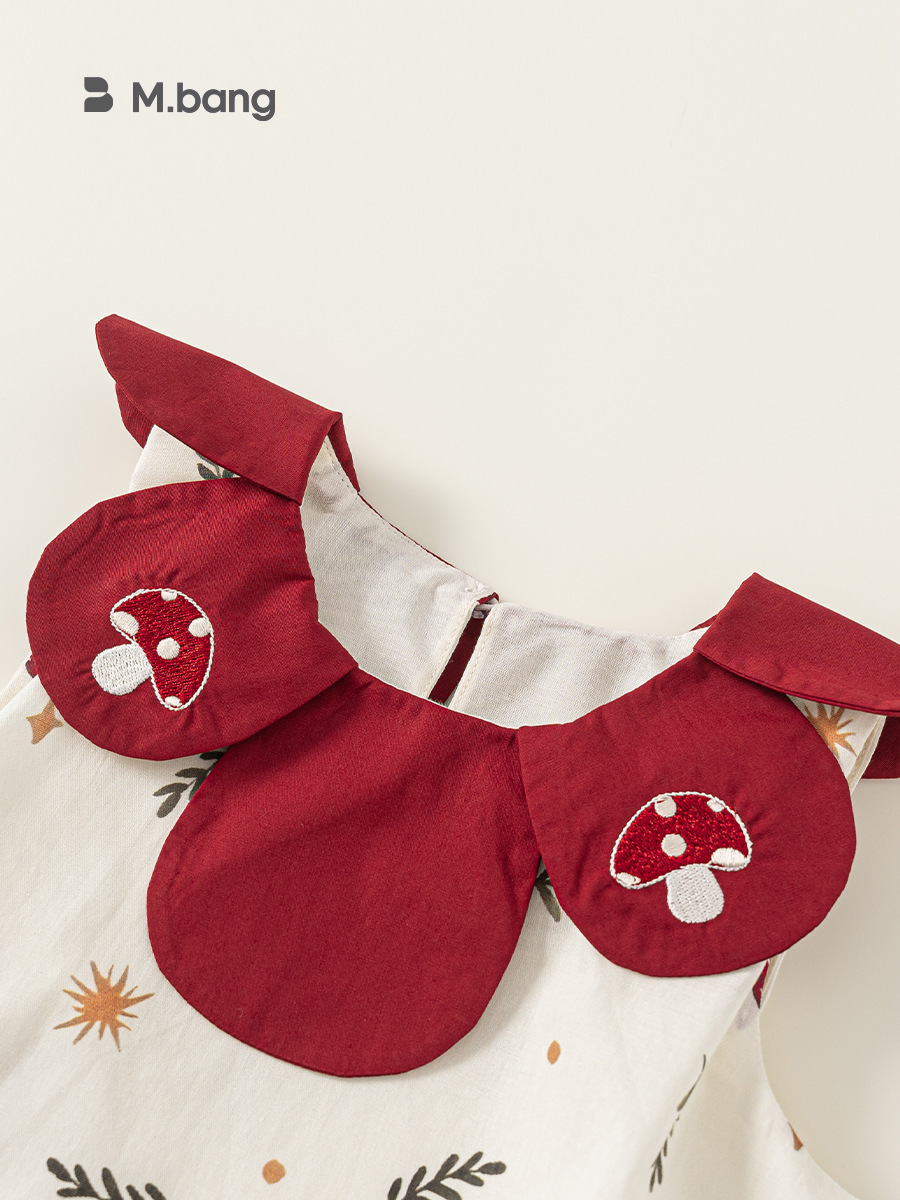 Váy Dáng Bí Cổ Hoa M.bang Chất Cotton Siêu Thoáng Mát Xinh Xắn cho bé gái
