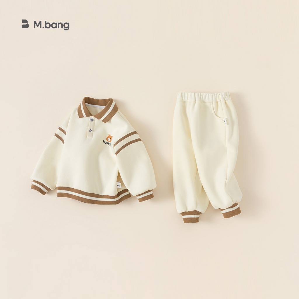 Bộ quần áo dài tay bé trai Mbang chất mềm. Bộ quần áo thu đông bé trai Mbang