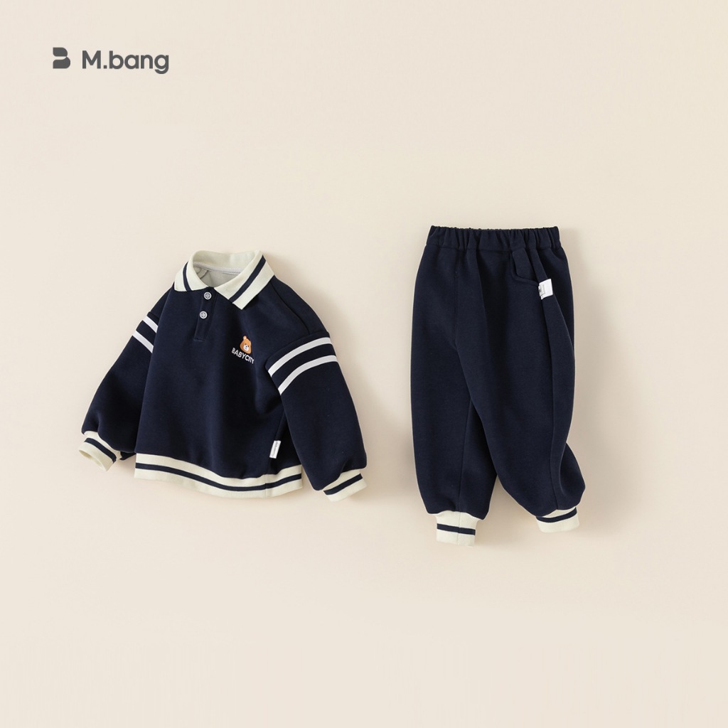 Bộ quần áo dài tay bé trai Mbang chất mềm. Bộ quần áo thu đông bé trai Mbang