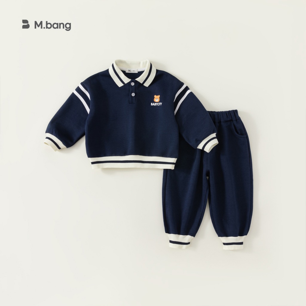 Bộ quần áo dài tay bé trai Mbang chất mềm. Bộ quần áo thu đông bé trai Mbang