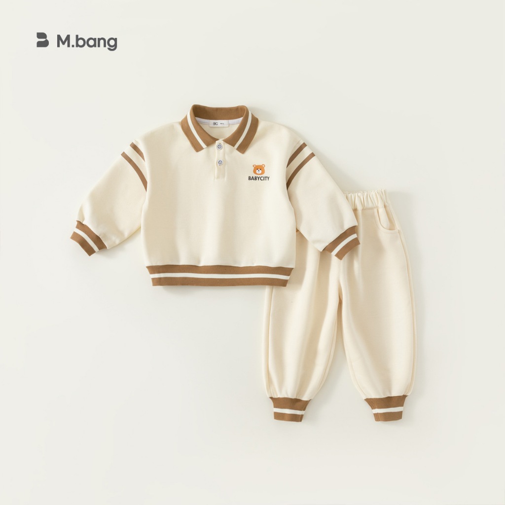 Bộ quần áo dài tay bé trai Mbang chất mềm. Bộ quần áo thu đông bé trai Mbang