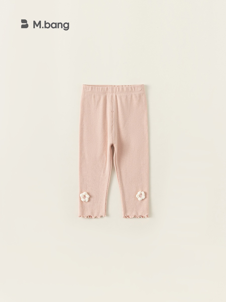 Quần legging bé gái chất thun co giãn siêu thoáng, Quần legging bé gái đính hoa xinh xắn