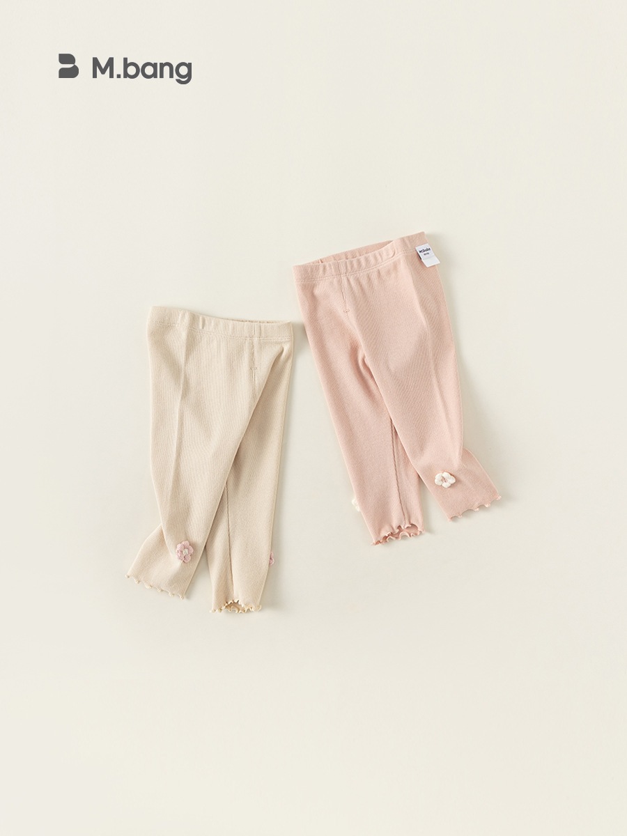 Quần legging bé gái chất thun co giãn siêu thoáng, Quần legging bé gái đính hoa xinh xắn