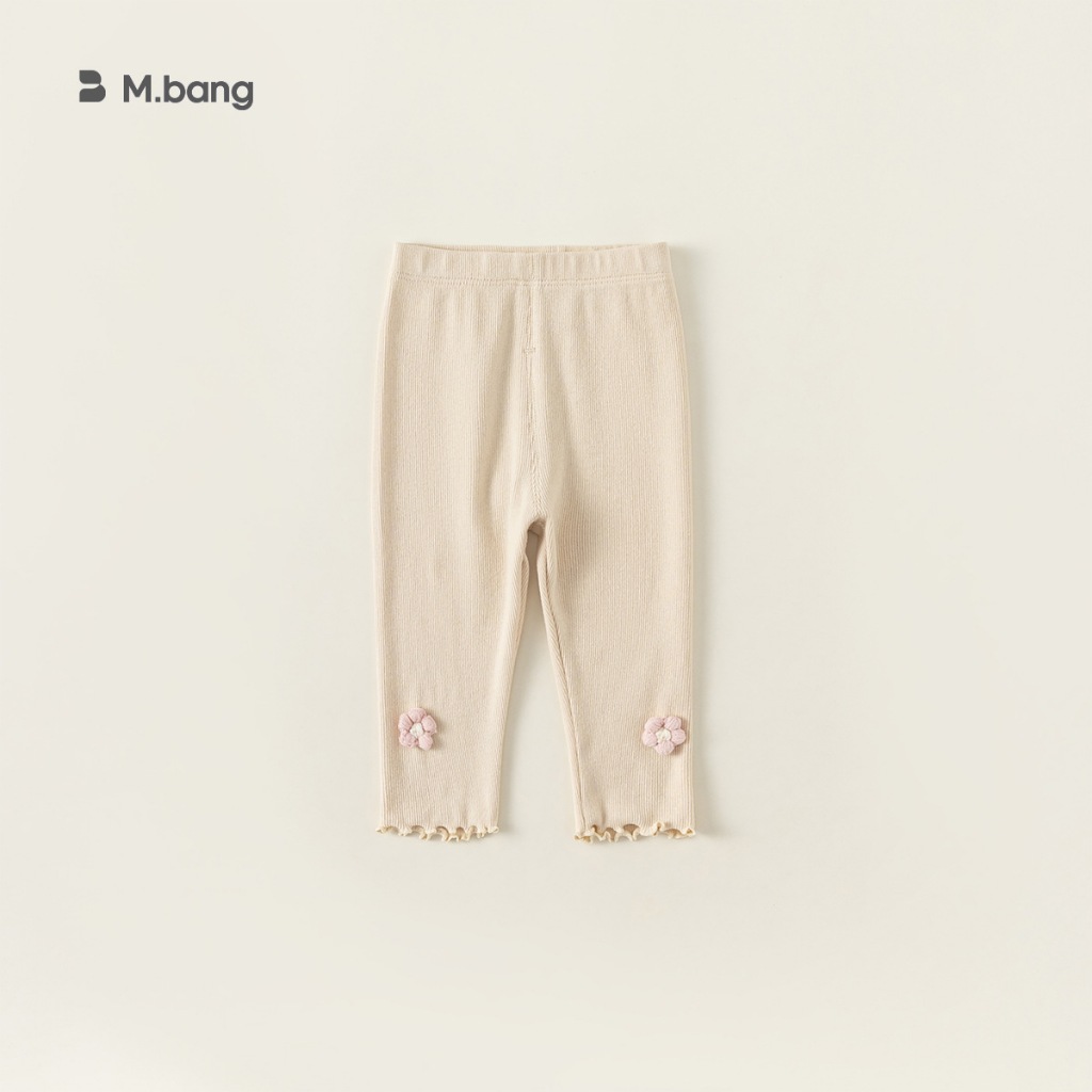 Quần legging bé gái chất thun co giãn siêu thoáng, Quần legging bé gái đính hoa xinh xắn