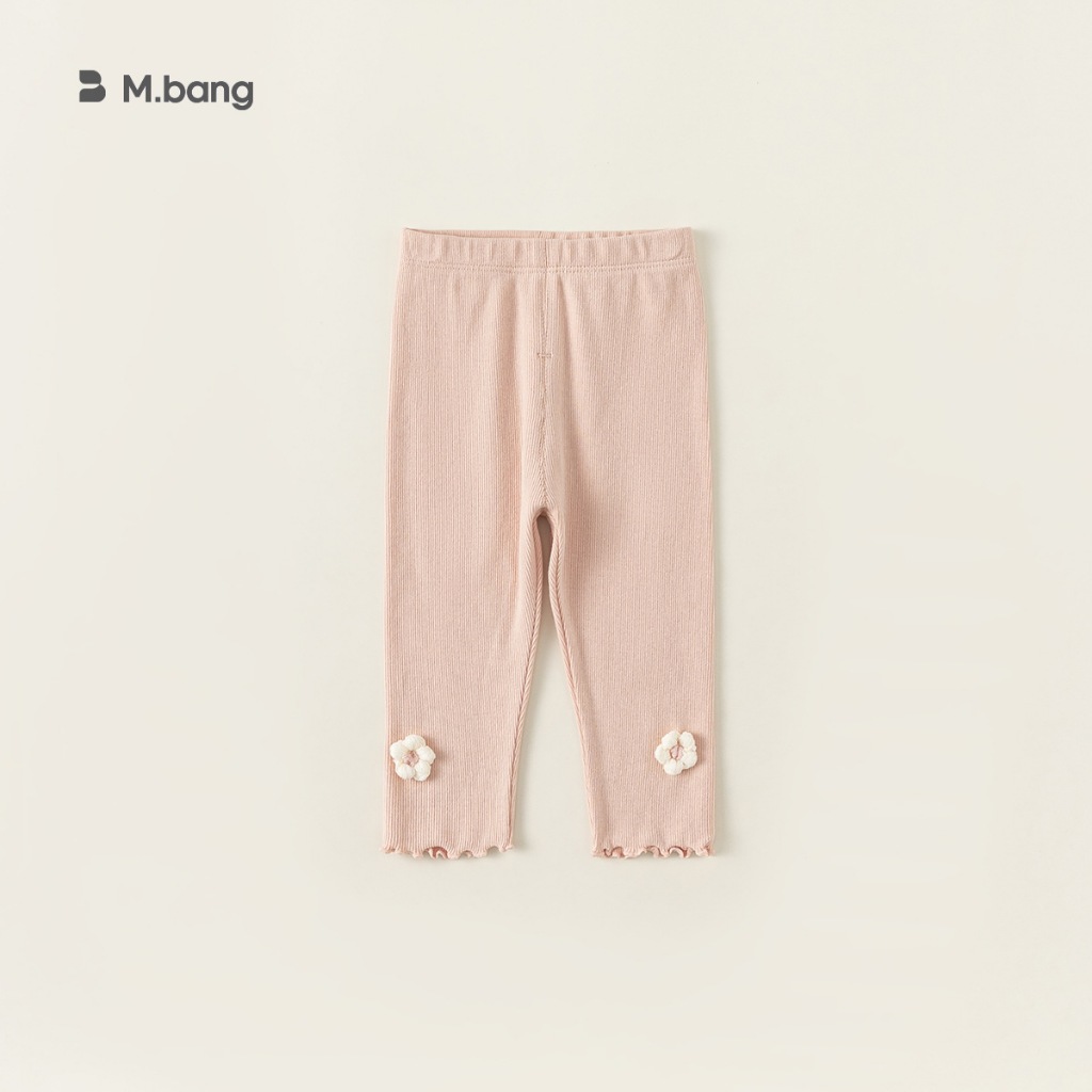 Quần legging bé gái chất thun co giãn siêu thoáng, Quần legging bé gái đính hoa xinh xắn