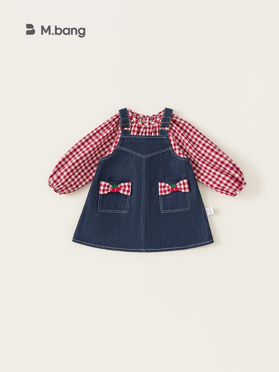 Set bò bé gái dài tay thu đông Mbang 2 chi tiết xinh xắn. Set bò bé gái dài tay Mbang hàng thiết kế