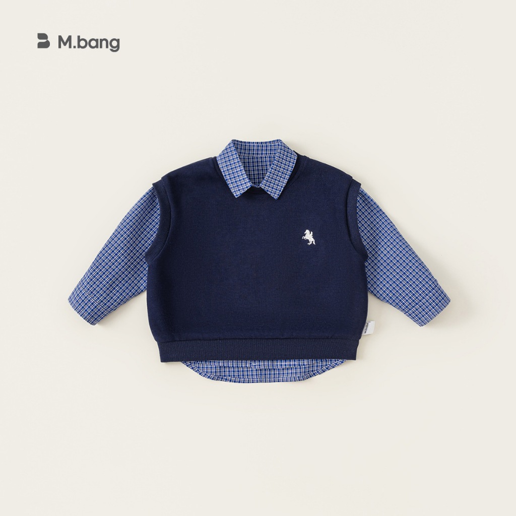 Set áo sơ mi kèm gile vải siêu mềm M.bang dành cho bé trai