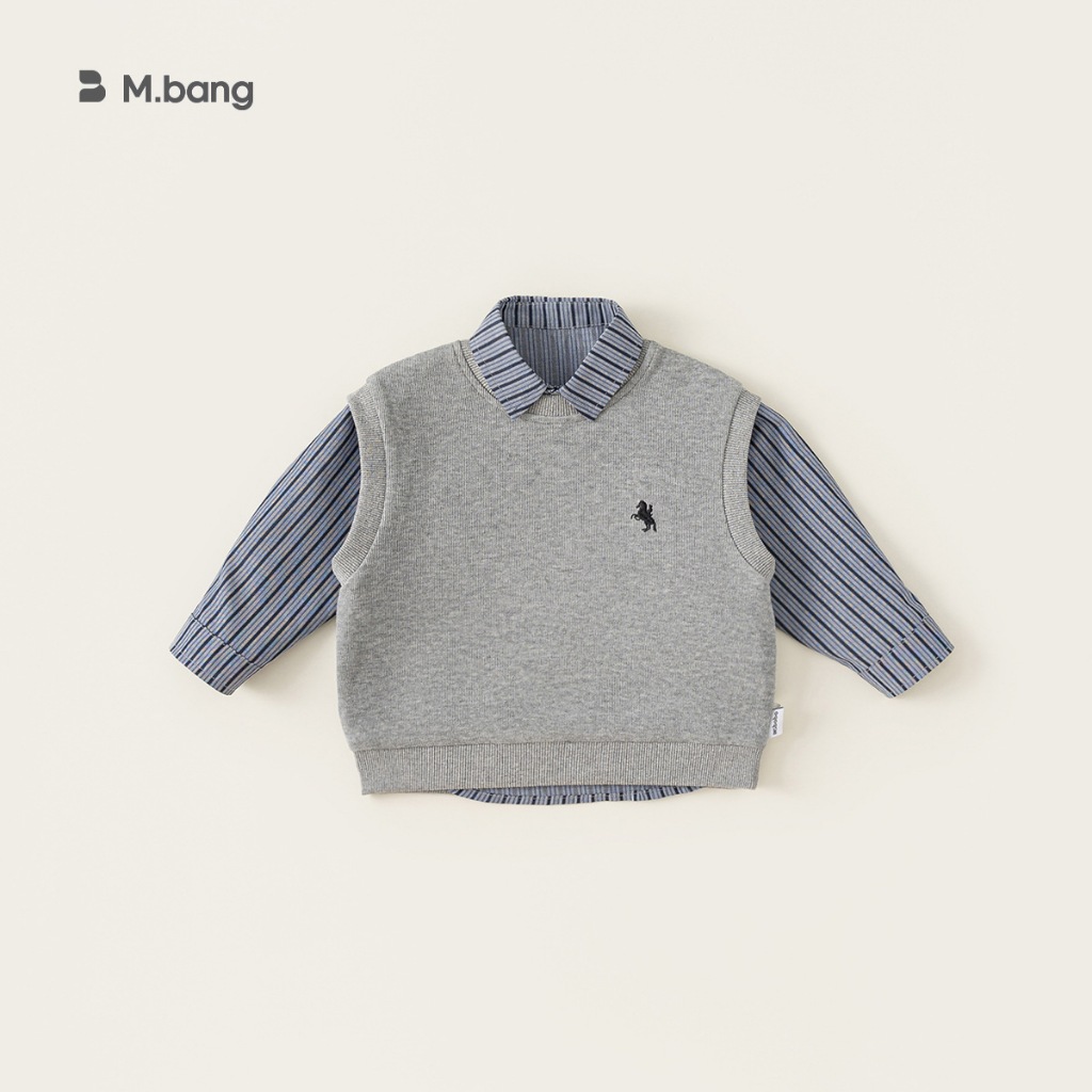 Set áo sơ mi kèm gile vải siêu mềm M.bang dành cho bé trai
