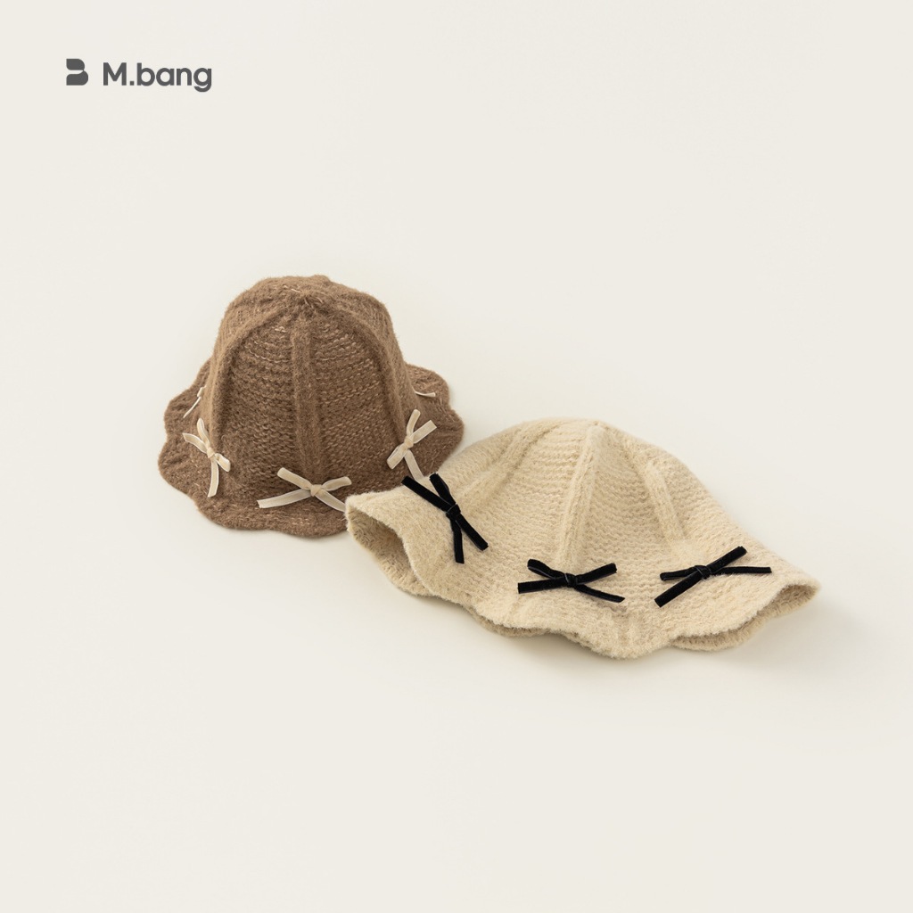 Mũ mùa đông đính nơ cực phong cách M.bang cho bé gái