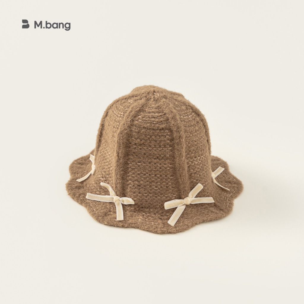 Mũ mùa đông đính nơ cực phong cách M.bang cho bé gái
