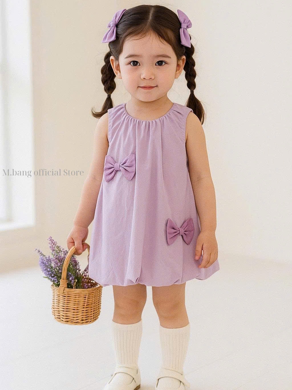 Váy gắn  nơ dáng bí phồng M.bang cho bé gái