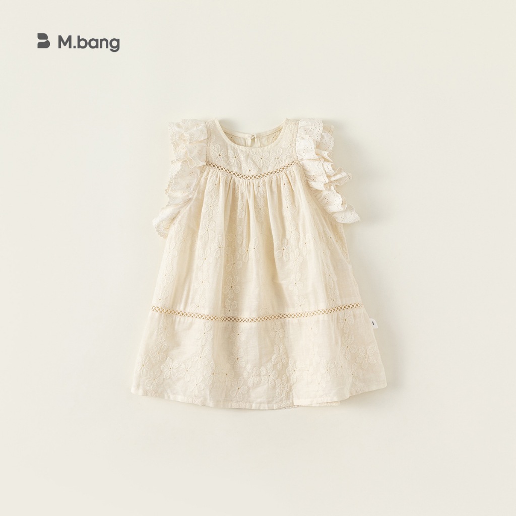 Váy thêu hoa vải cotton siêu mát M.bang cho bé gái