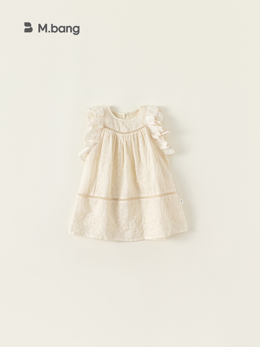 Váy thêu hoa vải cotton siêu mát M.bang cho bé gái