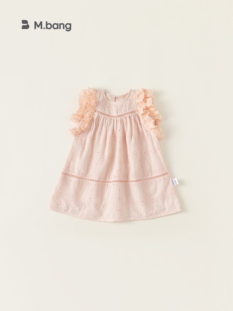 Váy thêu hoa vải cotton siêu mát M.bang cho bé gái