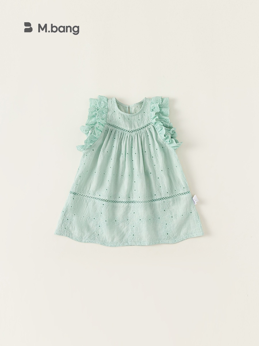 Váy thêu hoa vải cotton siêu mát M.bang cho bé gái