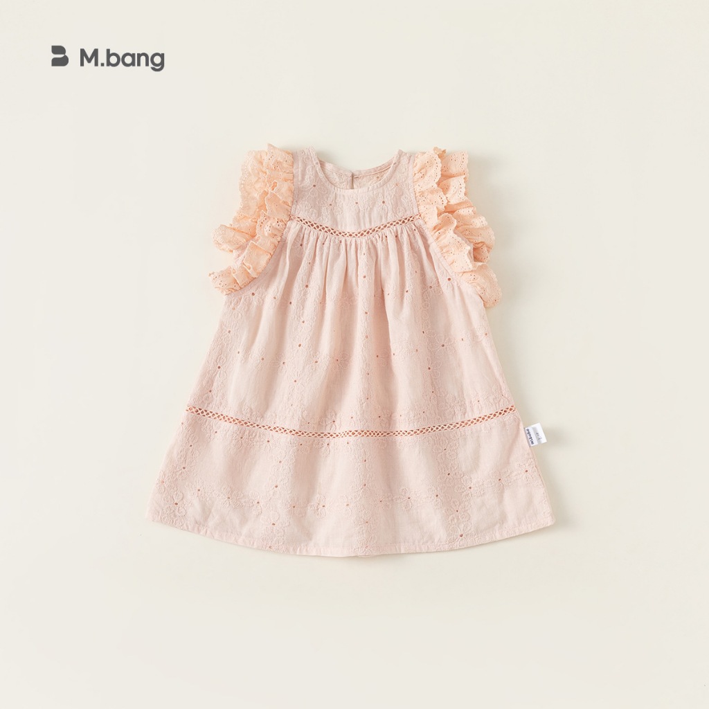 Váy thêu hoa vải cotton siêu mát M.bang cho bé gái