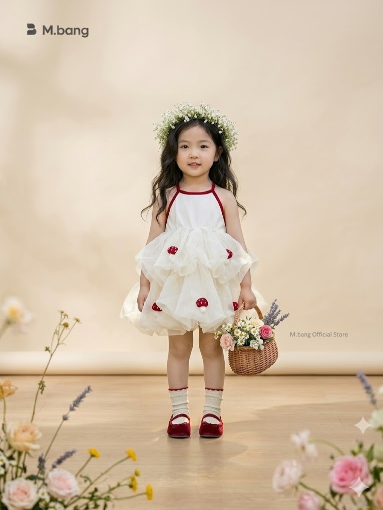 Váy công chúa cổ yếm siêu nhẹ M.bang cho bé gái