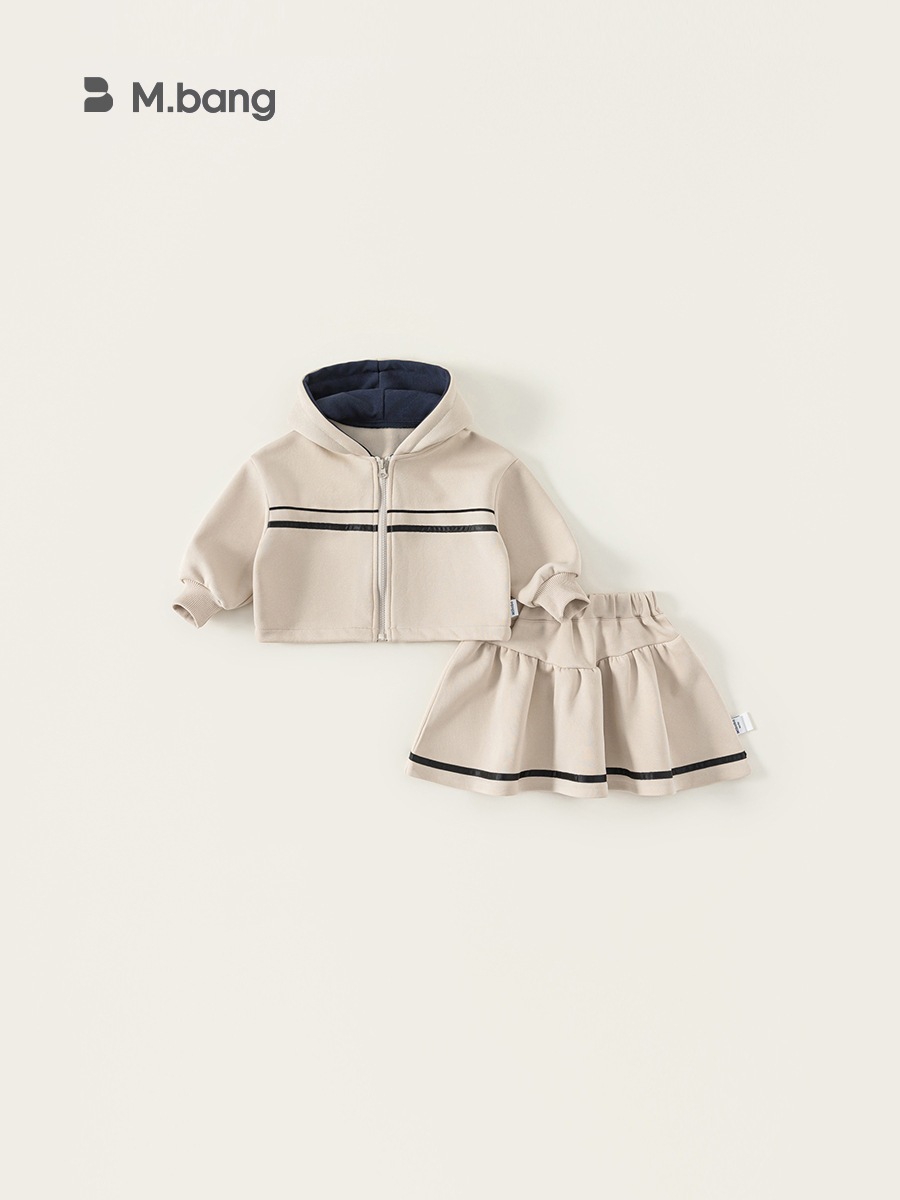 Set váy nỉ bé gái mùa đông Mbang chất siêu dày ấm, Set váy bé gái mùa đông Mbang 2 chi tiết siêu xinh