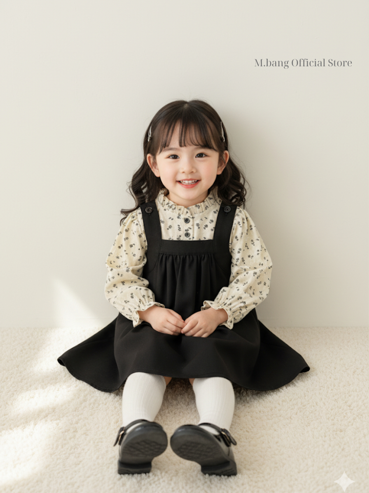 Set váy bé gái 2 chi tiết Mbang chất siêu nhẹ thoáng. Set váy bé gái Mbang điệu đà