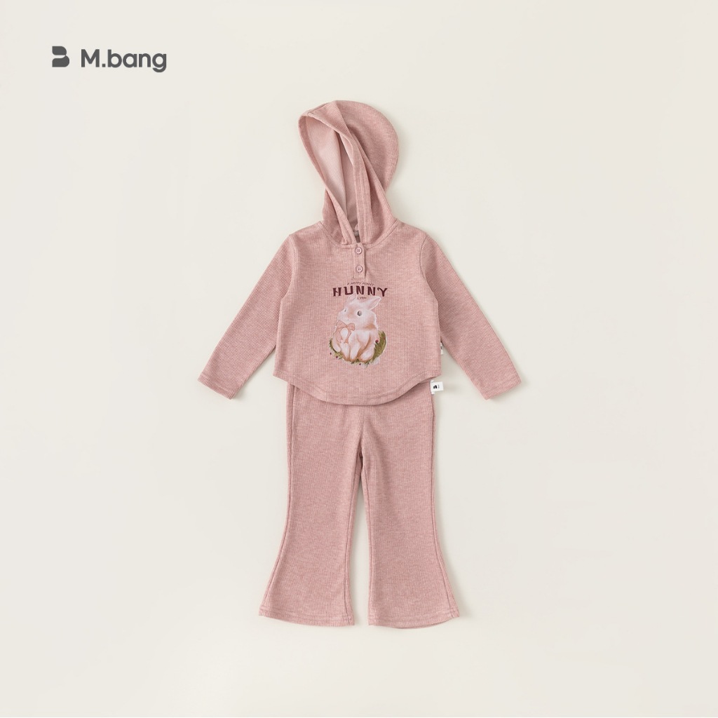 Bộ quần áo nỉ có mũ, quần ống suông chất gân mềm ấm dễ thương M.bang cho bé 2–8 tuổ