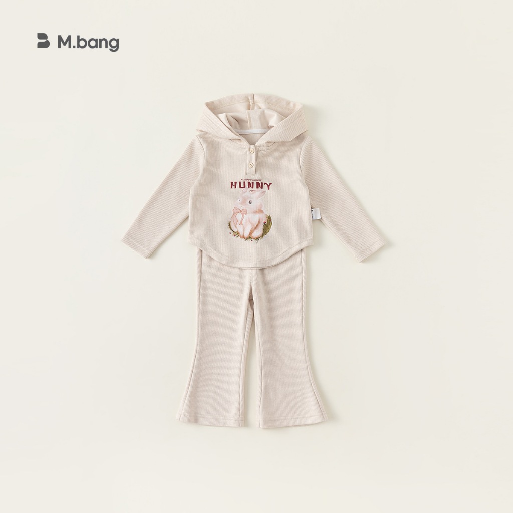 Bộ quần áo nỉ có mũ, quần ống suông chất gân mềm ấm dễ thương M.bang cho bé 2–8 tuổ