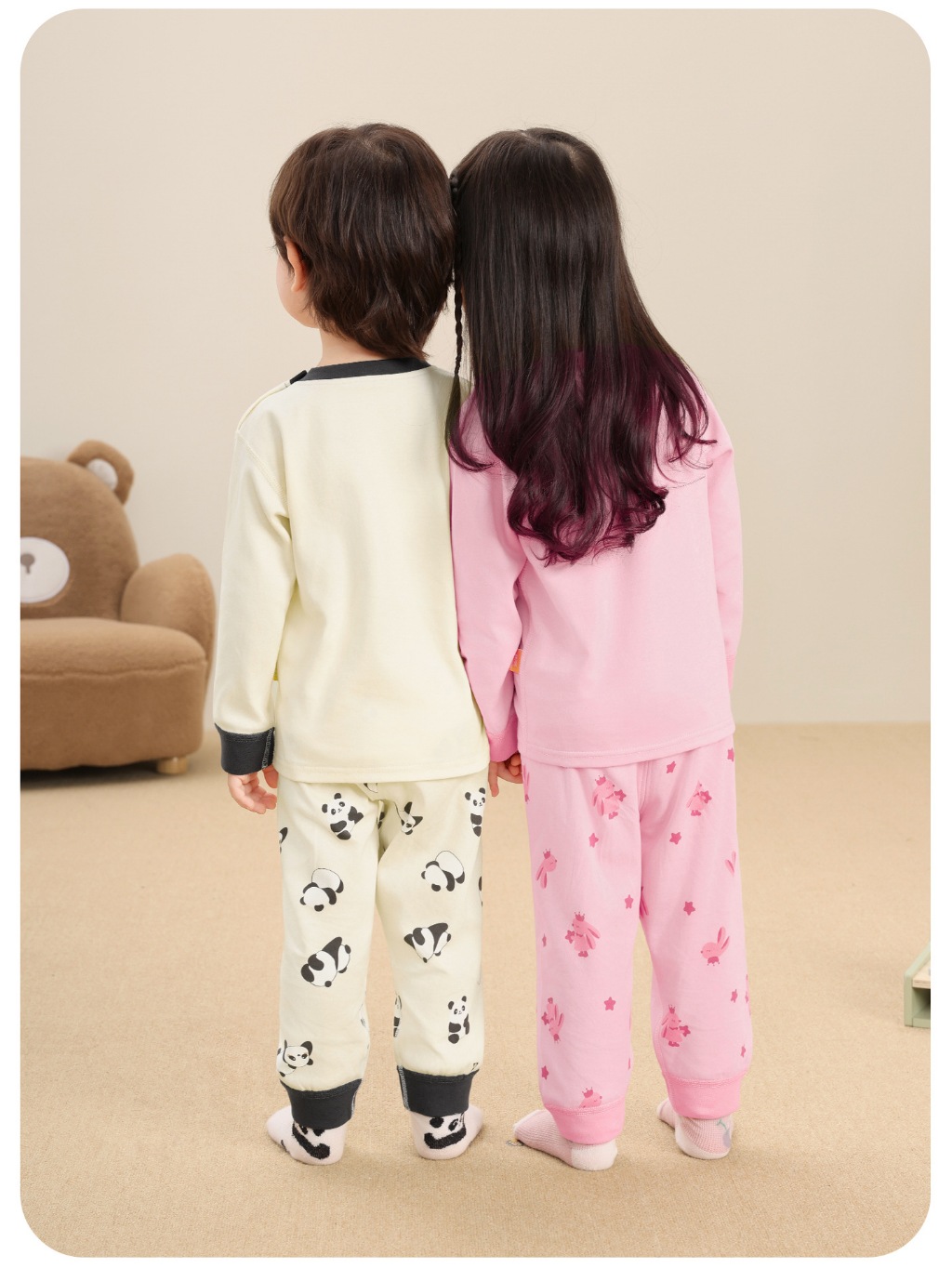 Bộ quần áo dài tay CUTEPANDA'S siêu kháng khuẩn cho bé trai bé gái thun cotton cao cấp mềm mịn co giãn