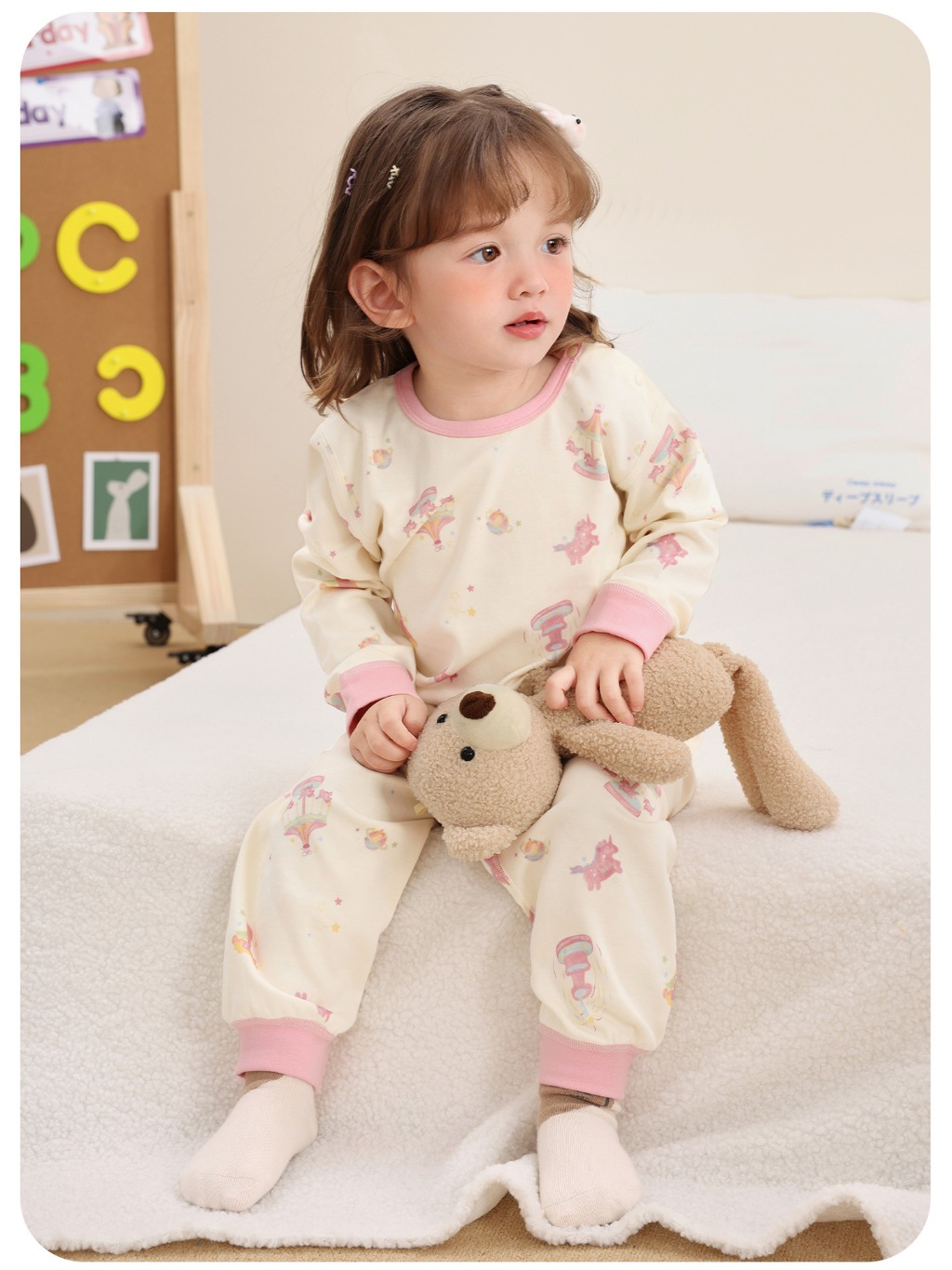 Bộ quần áo dài tay CUTEPANDA'S siêu kháng khuẩn cho bé trai bé gái chất thun cotton mềm co giãn