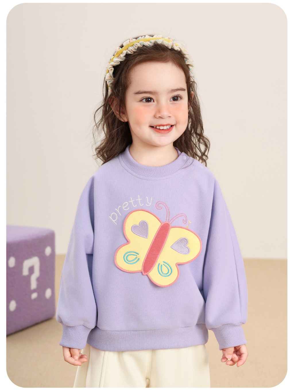 Áo Nỉ Sweater Bé Gái Thu Đông CUTEPANDA'S Chất Mềm Mại An Toàn Cho Da Bé họa tiết 3D dễ thương