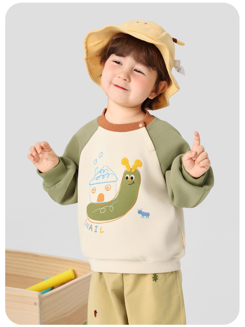 Áo Sweater Nỉ Bông Dài Tay CUTEPANDA'S Cho Bé Trai Bé Gái Phối Màu Tay Raglan Họa Tiết Dễ Thương