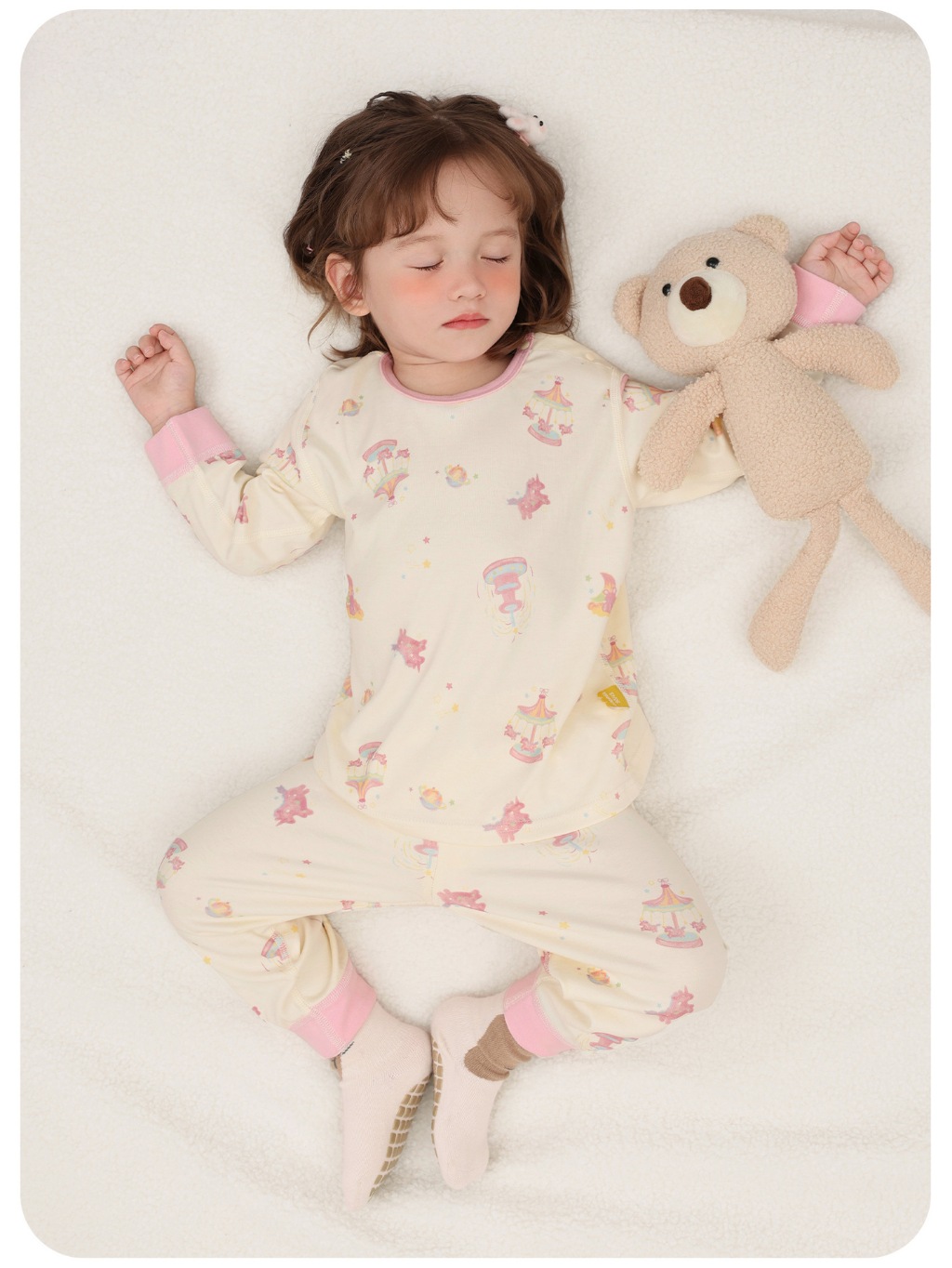 Bộ quần áo dài tay CUTEPANDA'S siêu kháng khuẩn cho bé trai bé gái chất thun cotton mềm co giãn