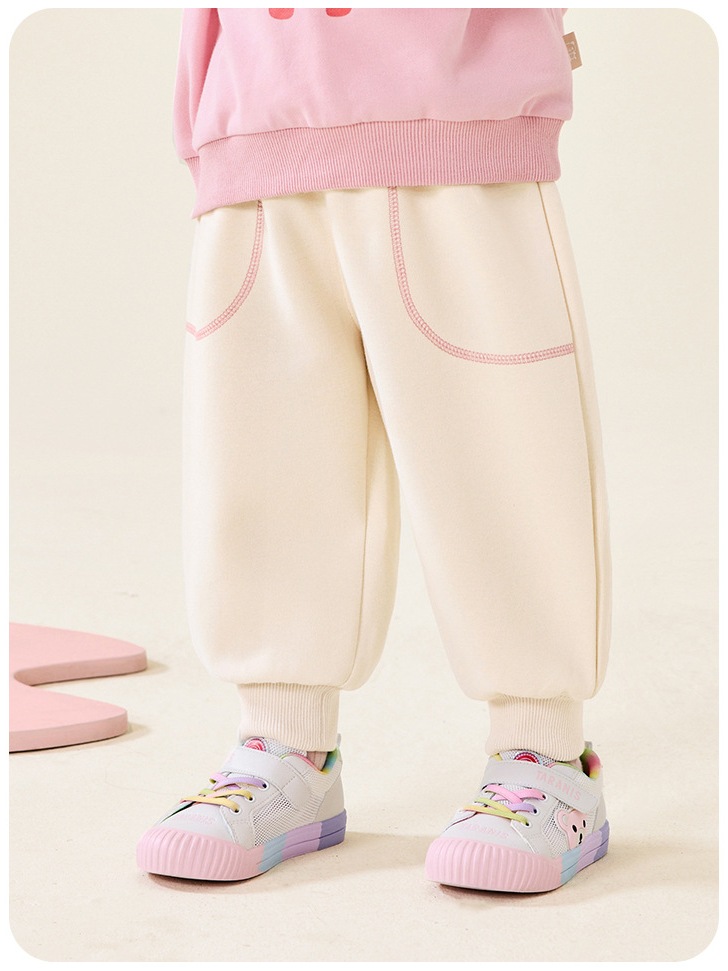 Quần Nỉ Bông Ống Bo Gấu CUTEPANDA'S Họa Tiết Thỏ Đáng Yêu Cho Bé Gái 1-8 Tuổi