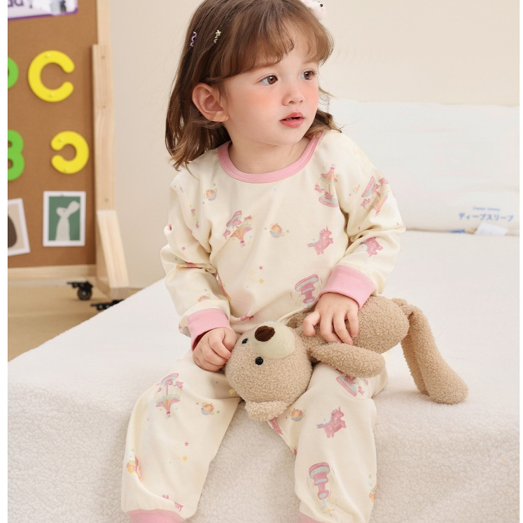 Bộ quần áo dài tay CUTEPANDA'S siêu kháng khuẩn cho bé trai bé gái chất thun cotton mềm co giãn