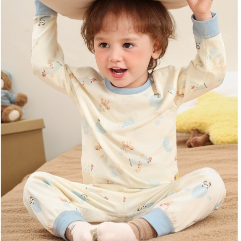 Bộ quần áo dài tay CUTEPANDA'S siêu kháng khuẩn cho bé trai bé gái chất thun cotton mềm co giãn