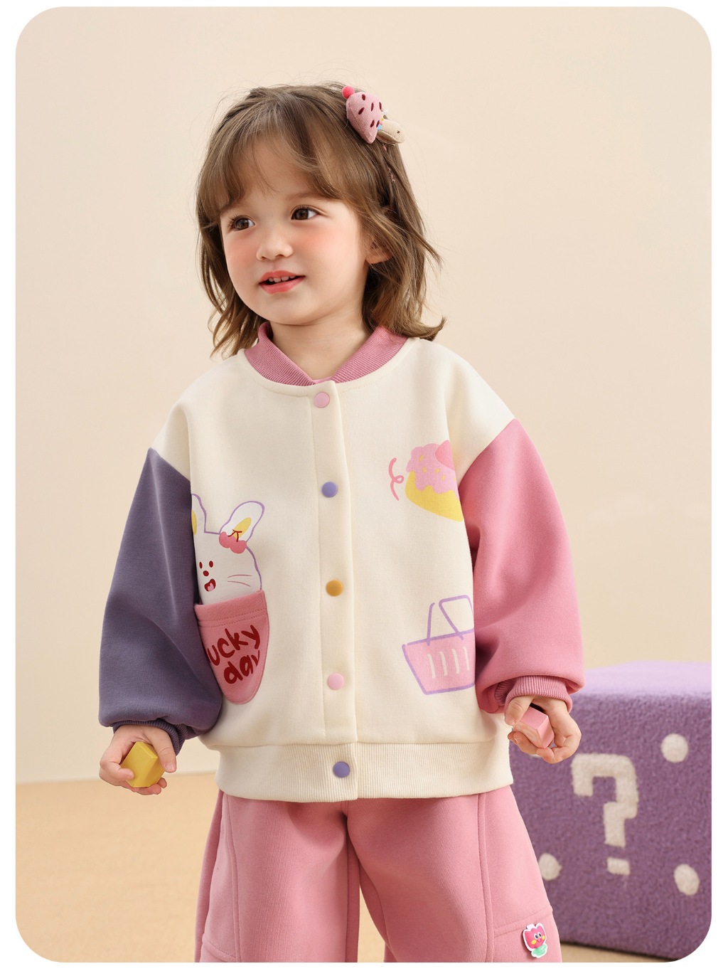 Áo Khoác Nỉ Cutepanda's Dễ Thương Phong Cách Bóng Chày Mùa Thu Đông Cho Bé Trai Bé Gái