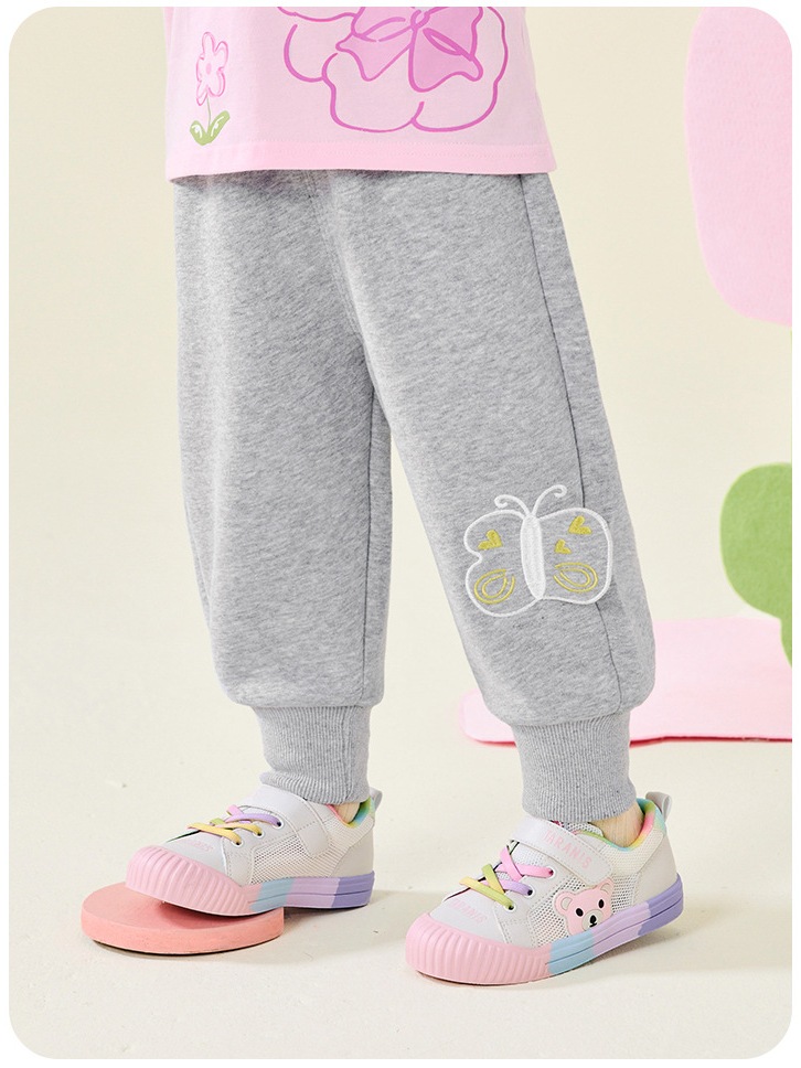 Quần Nỉ Dài Bé Gái CUTEPANDA'S Bo Gấu Ấm Áp Họa Tiết Đáng Yêu