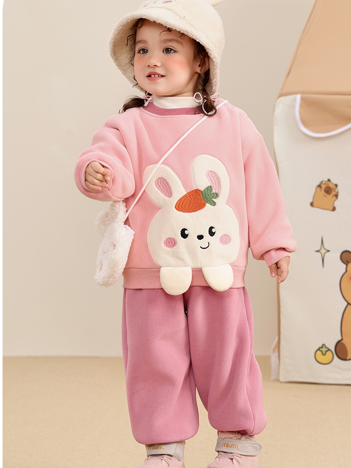 Bộ Quần Áo Nỉ Bông Hai Mặt CUTEPANDA'S Lót Lông Siêu Dày Dặn Giữ Ấm Mùa Đông Cho Bé Trai Bé Gái