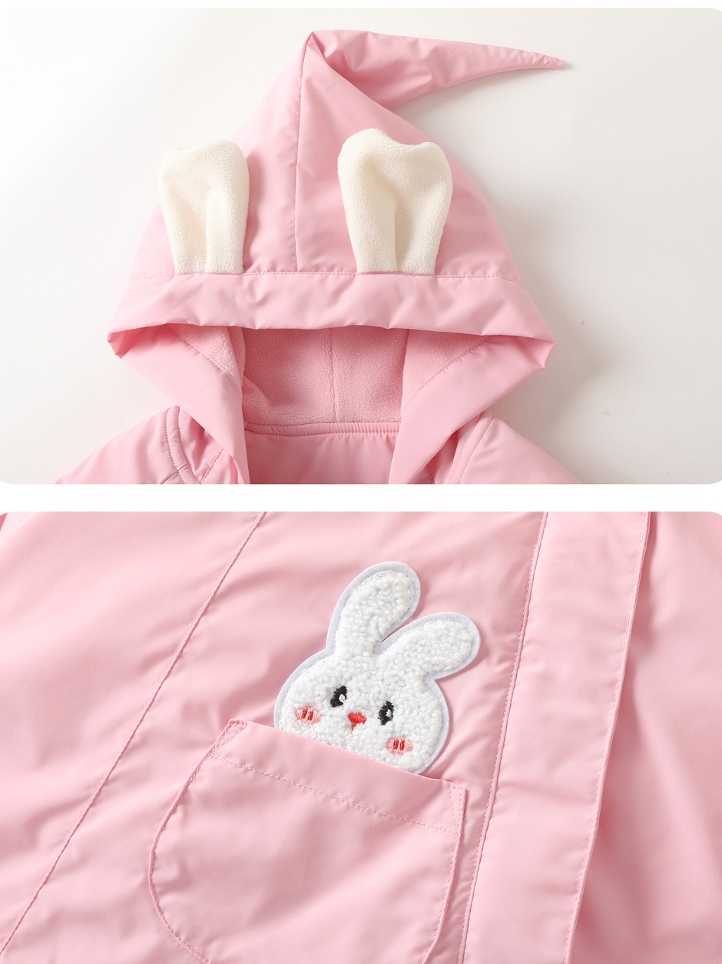 Áo khoác gió lót nỉ CUTEPANDA'S cho bé trai, bé gái chống nước, giữ nhiệt họa tiết gấu