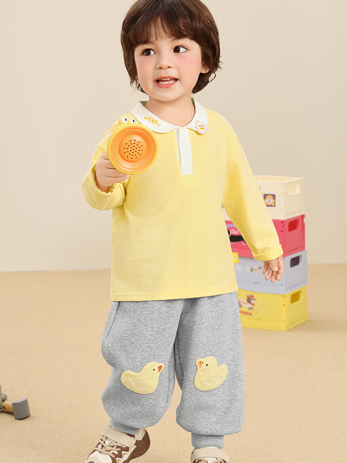 Quần Nỉ Cạp Chun Bo Gấu Họa Tiết 3D Hình Vịt Và Thỏ Xinh Xắn CUTEPANDA'S Cho Bé Trai Bé Gái