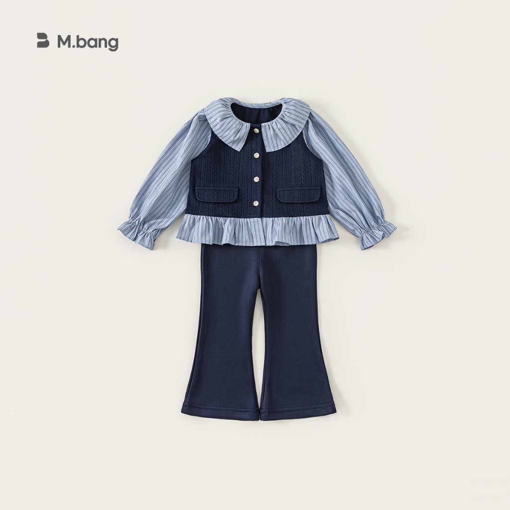 Set quần áo và váy thu đông chất mềm mịn M.bang cho bé gái