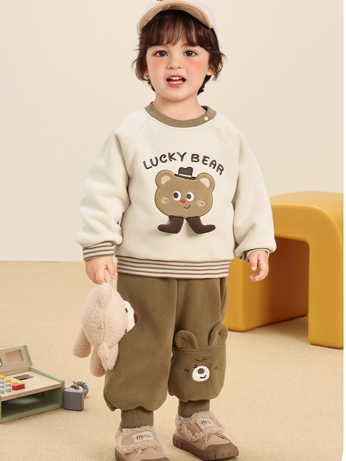 Áo Nỉ Lót Bông Siêu Ấm Thiết Kế Xinh Xắn CUTEPANDA'S Cho Bé Trai, Bé Gái