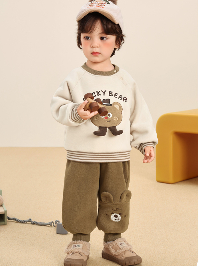 Áo Nỉ Lót Bông Siêu Ấm Thiết Kế Xinh Xắn CUTEPANDA'S Cho Bé Trai, Bé Gái