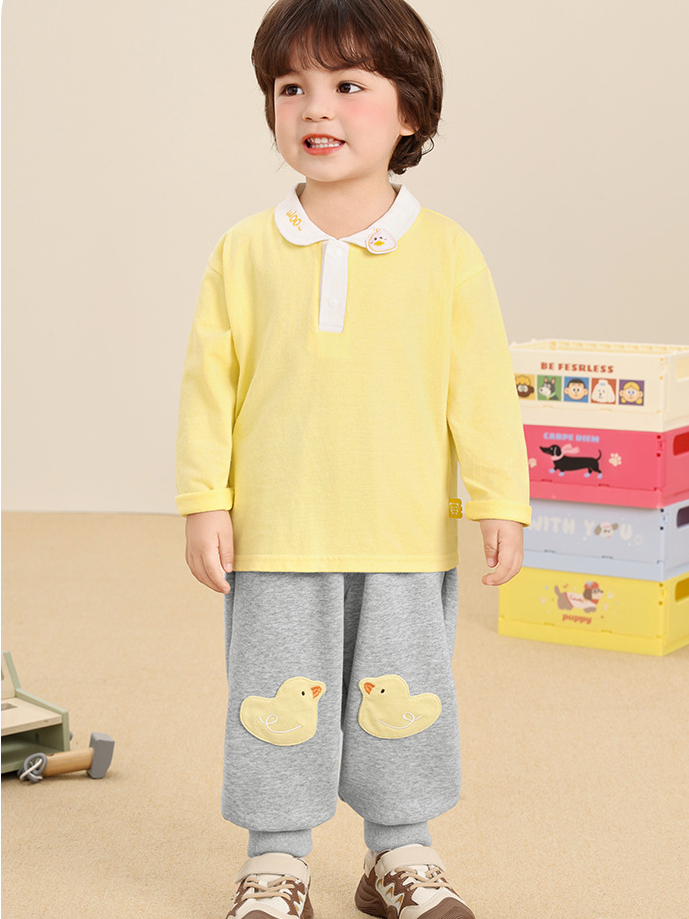 Quần Nỉ Cạp Chun Bo Gấu Họa Tiết 3D Hình Vịt Và Thỏ Xinh Xắn CUTEPANDA'S Cho Bé Trai Bé Gái